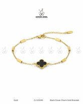 Black Clover Charm Gold Bracelet | ZAROSH JEWEL