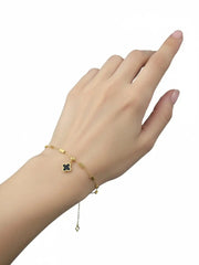 Black Clover Charm Gold Bracelet | ZAROSH JEWEL