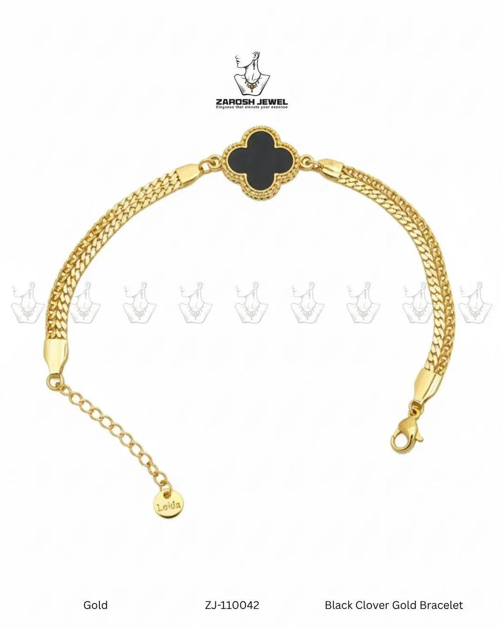 Black Clover Gold Bracelet | ZAROSH JEWEL