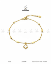 Clover Charm Gold Bracelet | ZAROSH JEWEL
