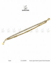 Dual Layer Gold Crystal Chain Bracelet | ZAROSH JEWEL
