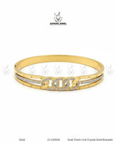Dual Chain-Link Crystal Gold Bracelet | ZAROSH JEWEL
