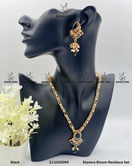 Elanora Bloom Necklace Set | ZAROSH JEWEL Black
