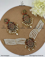Elaris Regal Pearl Choker Set | ZAROSH JEWEL Pearl Champagne