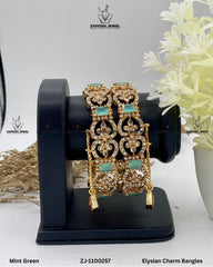 Elysian Charm Bangles | ZAROSH JEWEL Mint Green