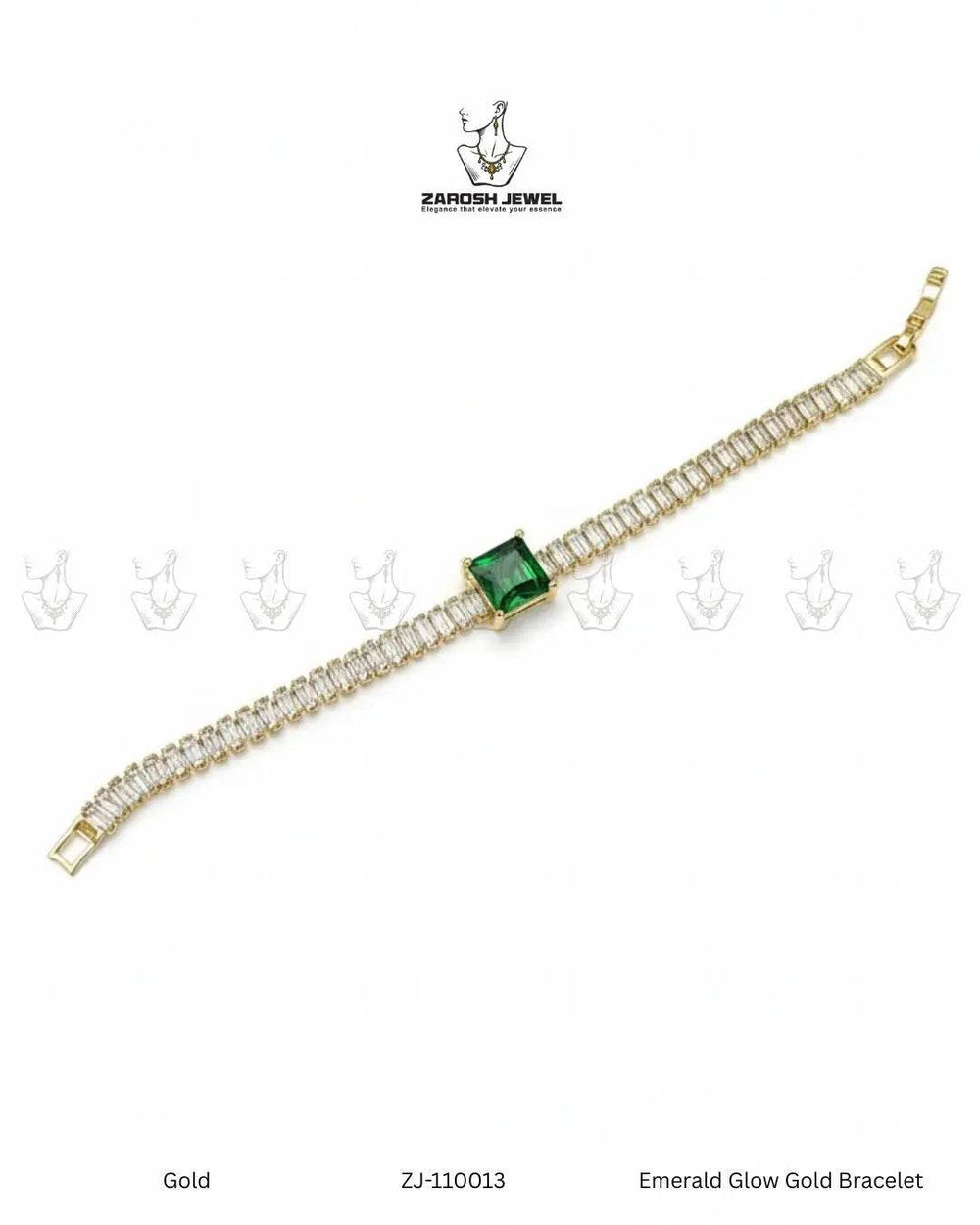 Emerald Glow Gold Bracelet | ZAROSH JEWEL