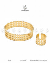 Golden Mesh Bracelet & Ring Set | ZAROSH JEWEL
