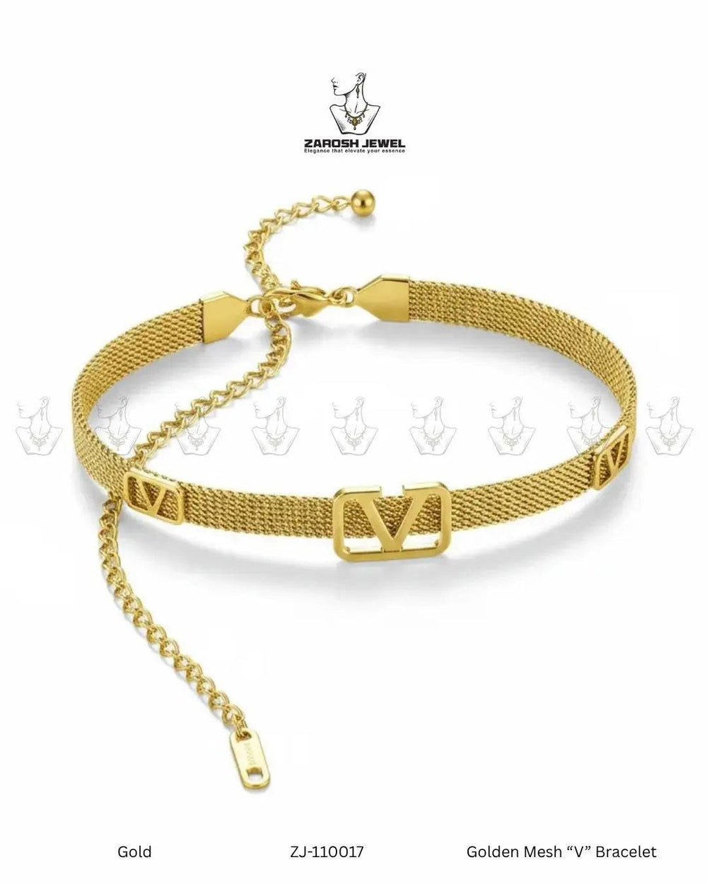 Golden Mesh “V” Bracelet | ZAROSH JEWEL