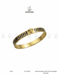 Greek Goddess Gold Enamel Bangle Bracelet | ZAROSH JEWEL