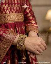 Imperial Garnet Bangles Openable | ZAROSH JEWEL