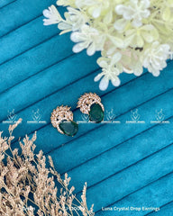 Luna Crystal Drop Earrings | ZAROSH JEWEL Green