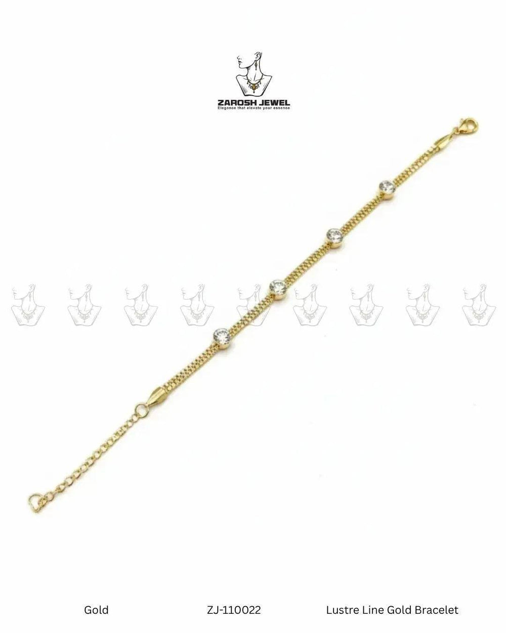 Lustre Line Gold Bracelet | ZAROSH JEWEL