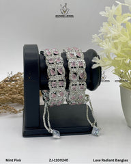 Luxe Radiant Bangles | ZAROSH JEWEL Mint Pink