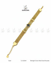 Midnight Clover Mesh Gold Bracelet | ZAROSH JEWEL