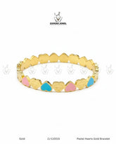 Pastel Hearts Gold Bracelet | ZAROSH JEWEL