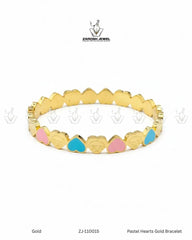 Pastel Hearts Gold Bracelet | ZAROSH JEWEL