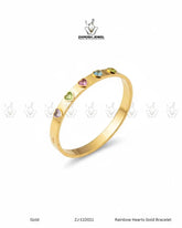 Rainbow Hearts Gold Bracelet | ZAROSH JEWEL
