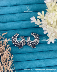 Serene Cluster Hoop Earrings | ZAROSH JEWEL Black