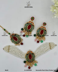 Serenelle Pearl Glow Choker Set | ZAROSH JEWEL Multi