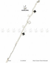 Silver Clover Charm Bracelet | ZAROSH JEWEL