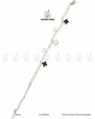 Silver Clover Charm Bracelet | ZAROSH JEWEL