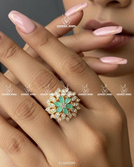 Nurella Bloom Ring | ZAROSH JEWEL Mint Green