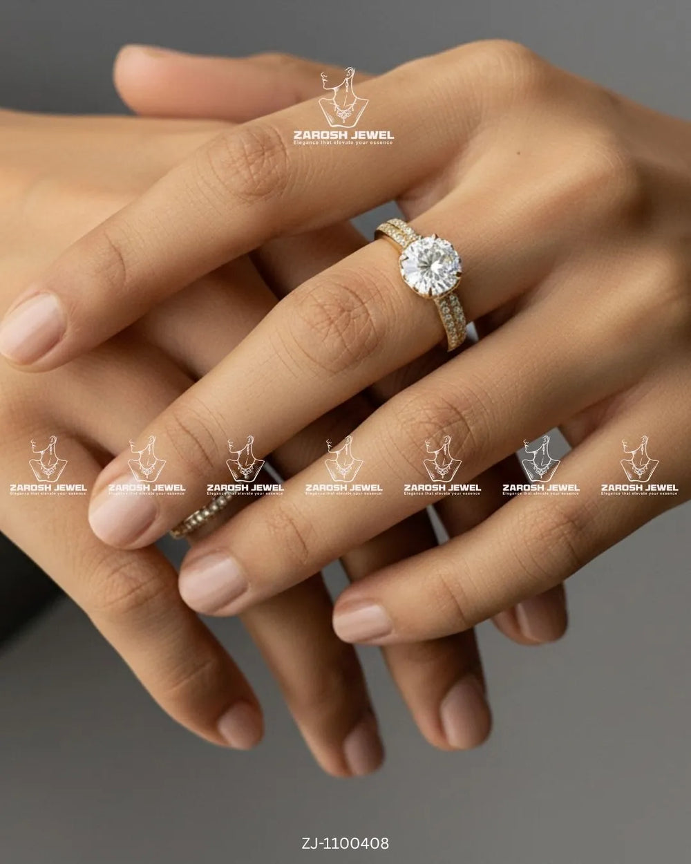 Shabnam Crown Ring | ZAROSH JEWEL White