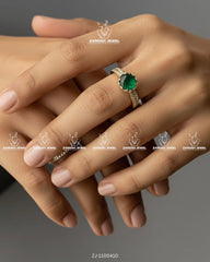 Shabnam Crown Ring | ZAROSH JEWEL Green