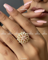 Nurella Bloom Ring | ZAROSH JEWEL Mint Pink