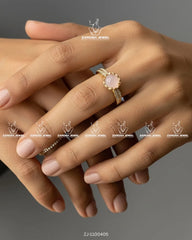 Shabnam Crown Ring | ZAROSH JEWEL Mint Pink
