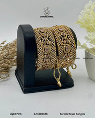Zarlish Royal Bangles | ZAROSH JEWEL Mint Pink