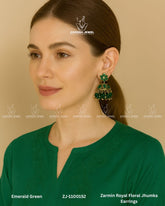 Zarmin Royal Floral Jhumka Earrings | ZAROSH JEWEL