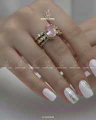 Guldaan Cluster Ring | ZAROSH JEWEL Mint Pink