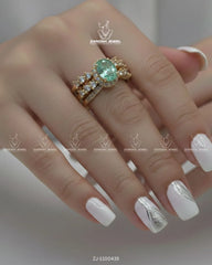 Guldaan Cluster Ring | ZAROSH JEWEL Mint Green