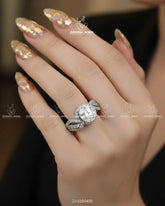 Noor-e-Aab Halo Ring | ZAROSH JEWEL White