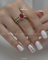 Guldaan Cluster Ring | ZAROSH JEWEL Red