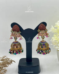Shehzadi Jhumkay | ZAROSH JEWEL Red Multi