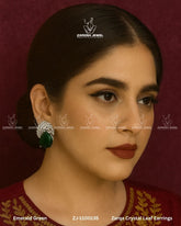Zarqa Crystal Leaf Earrings | ZAROSH JEWEL