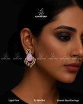 Zeenat Stud Earrings | ZAROSH JEWEL Mint Pink