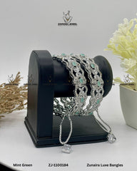 Zunaira Luxe Bangles | ZAROSH JEWEL Mint Green
