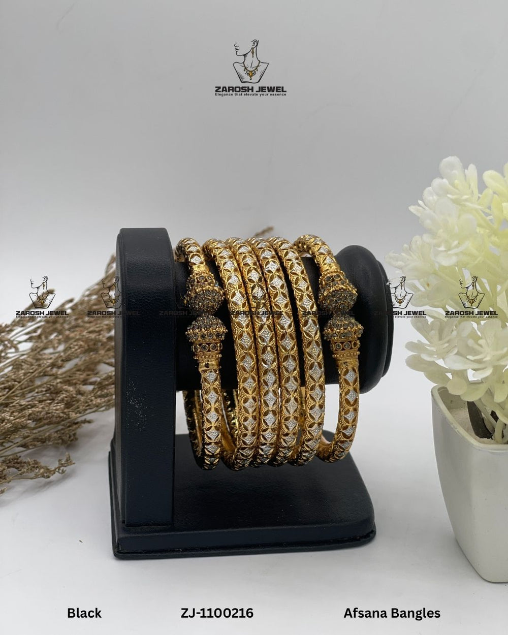 Afsana Bangles Openable | ZAROSH JEWEL Grey