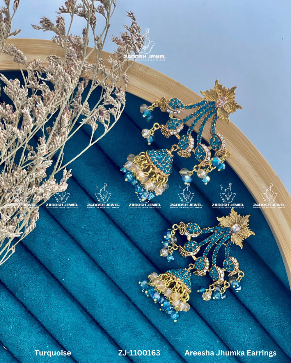 Areesha Jhumka Earrings | ZAROSH JEWEL Zinc