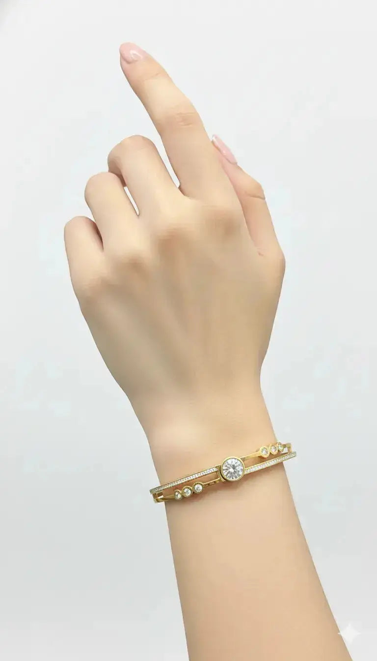 Aurora Solitaire Gold Bracelet | ZAROSH JEWEL