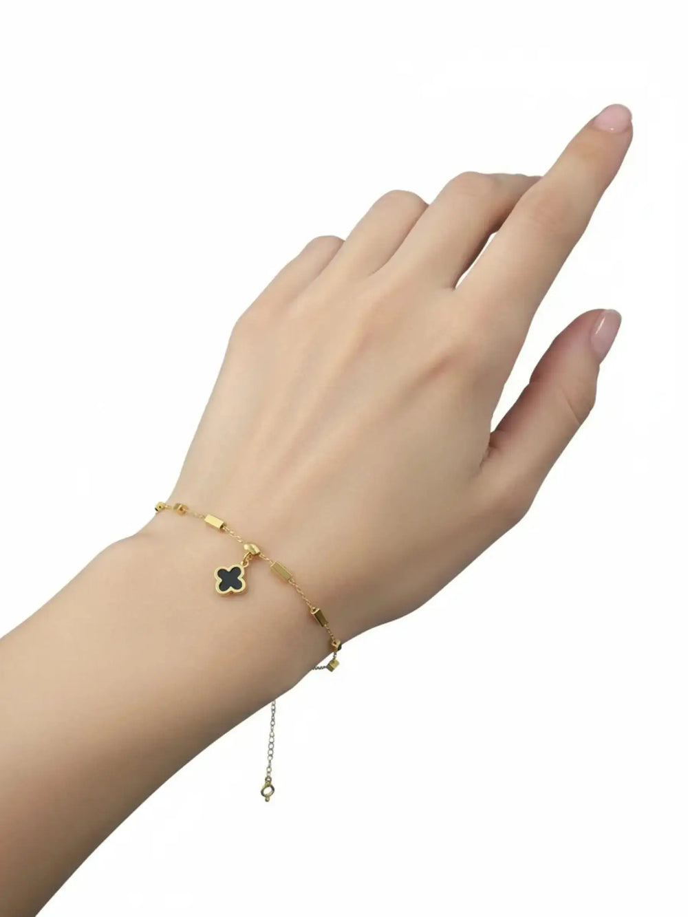 Black Clover Charm Gold Bracelet | ZAROSH JEWEL
