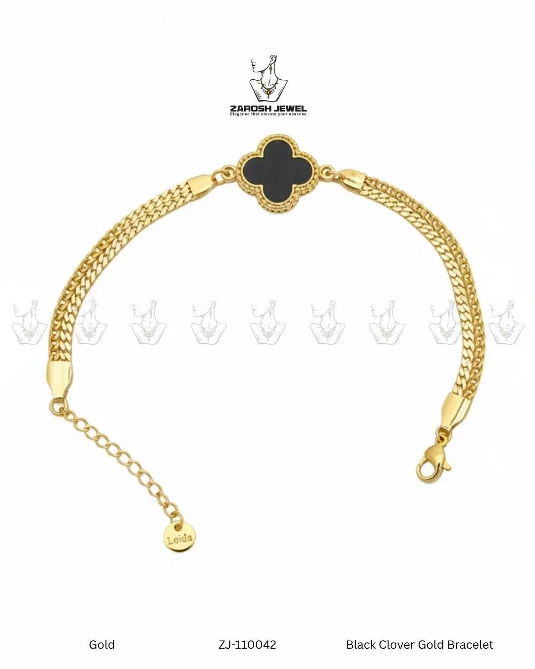 Black Clover Gold Bracelet | ZAROSH JEWEL
