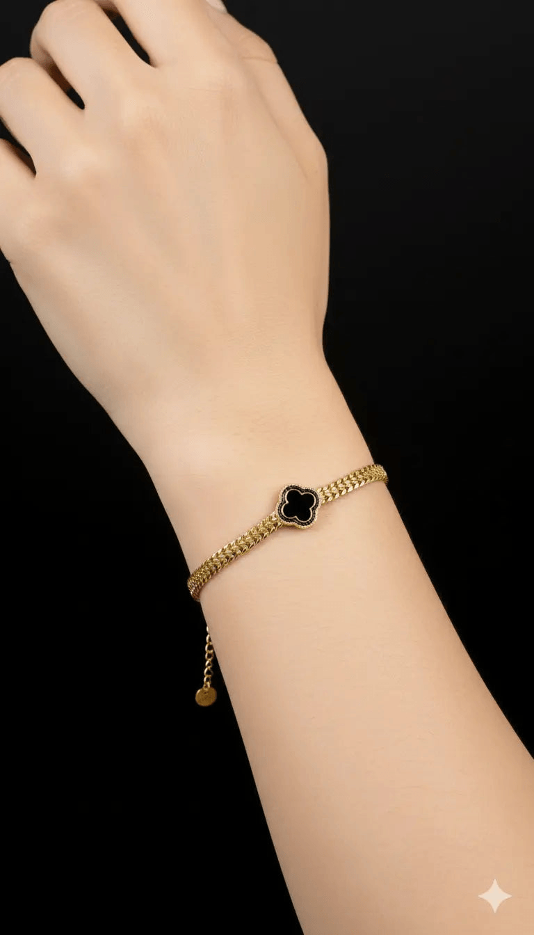 Black Clover Gold Bracelet | ZAROSH JEWEL