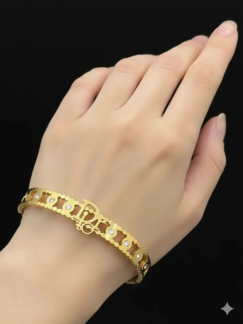 Luxury Monogram Crystal Gold Bracelet | ZAROSH JEWEL