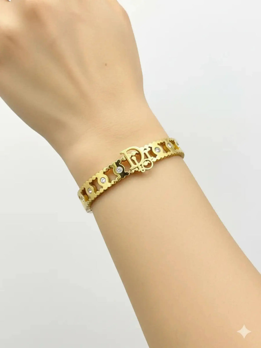Luxury Monogram Crystal Gold Bracelet | ZAROSH JEWEL