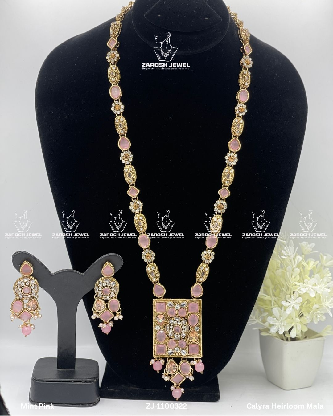 Calyra Heirloom Mala | ZAROSH JEWEL Mint Pink