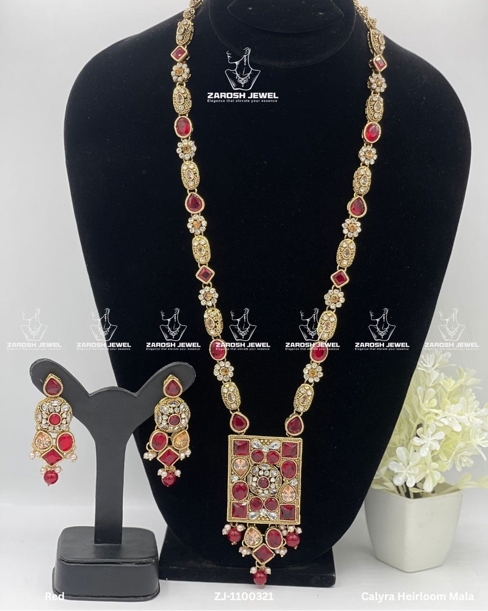 Calyra Heirloom Mala | ZAROSH JEWEL Red